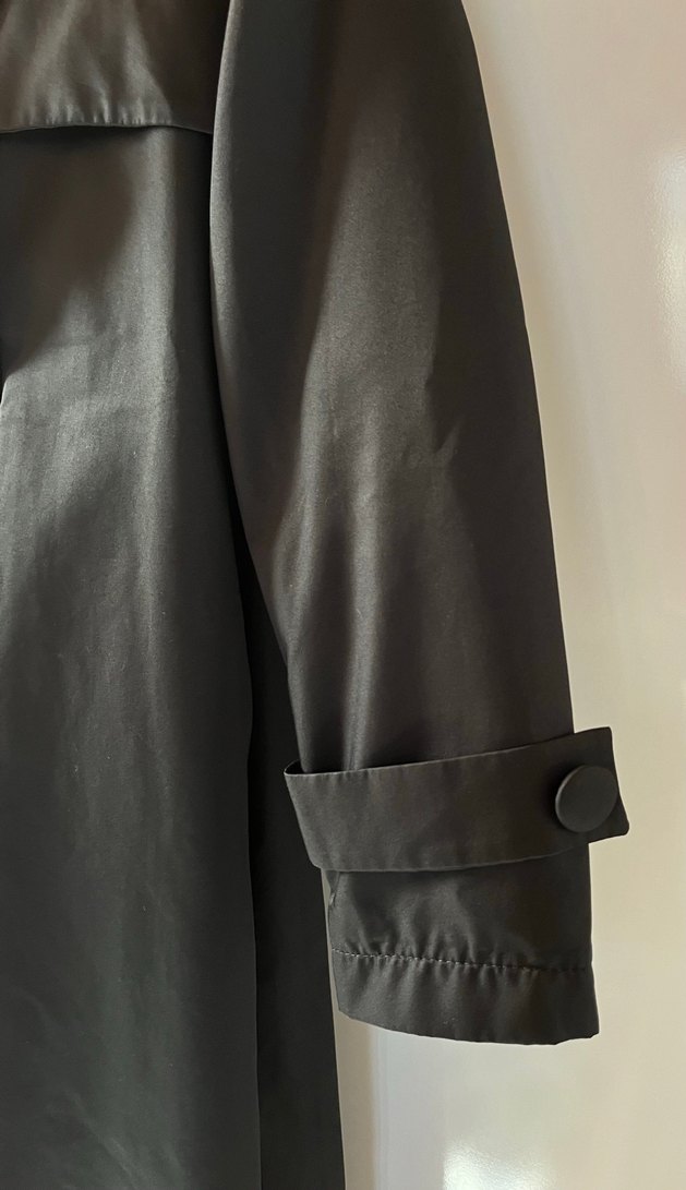 Henza Siyah Uzun Kadın Trençkot - Görsel 4