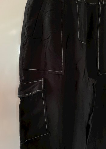 Siyah Kemerli Geniş Kesim Kadın Pantolon - Görsel 2