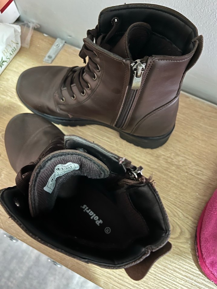 Polaris Kahverengi Deri Biker Bot - Görsel 3