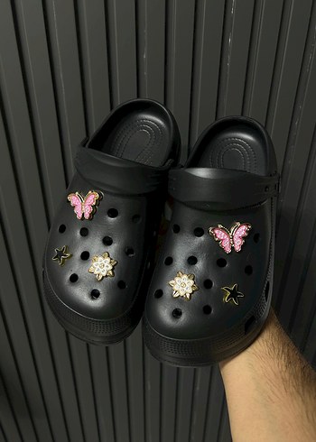 36 Beden CROCS TERLİK 36 NUMARAKemerli Siyah Platform Topuklu