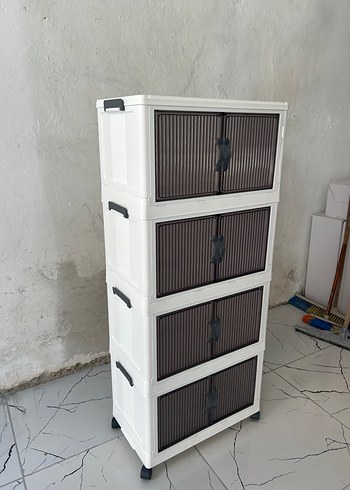 Beden Renk Beyaz 4 Katlı Bölmeli DOLAP