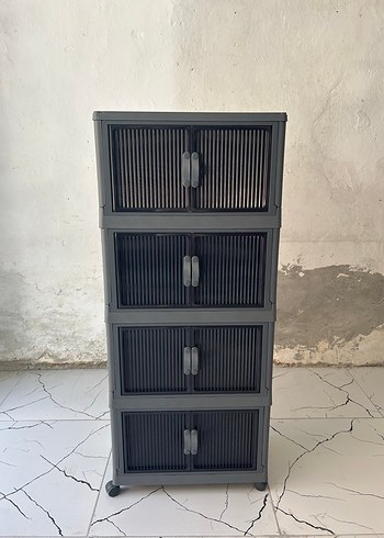Gri 4 Katlı Dolap Düzenleyici