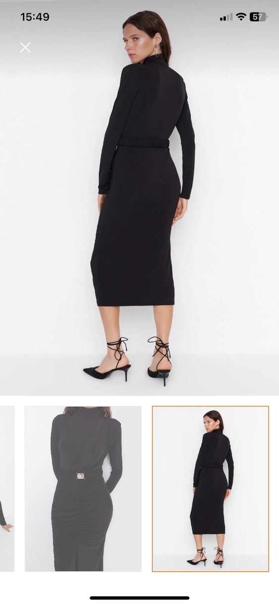 Trendyolmilla Büzgülü Elbise - Görsel 3