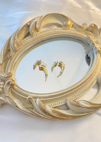 Gold Taş İşlemeli Küpe
