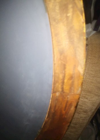 Ahşap Altın Renkli oval Ayna - Görsel 3