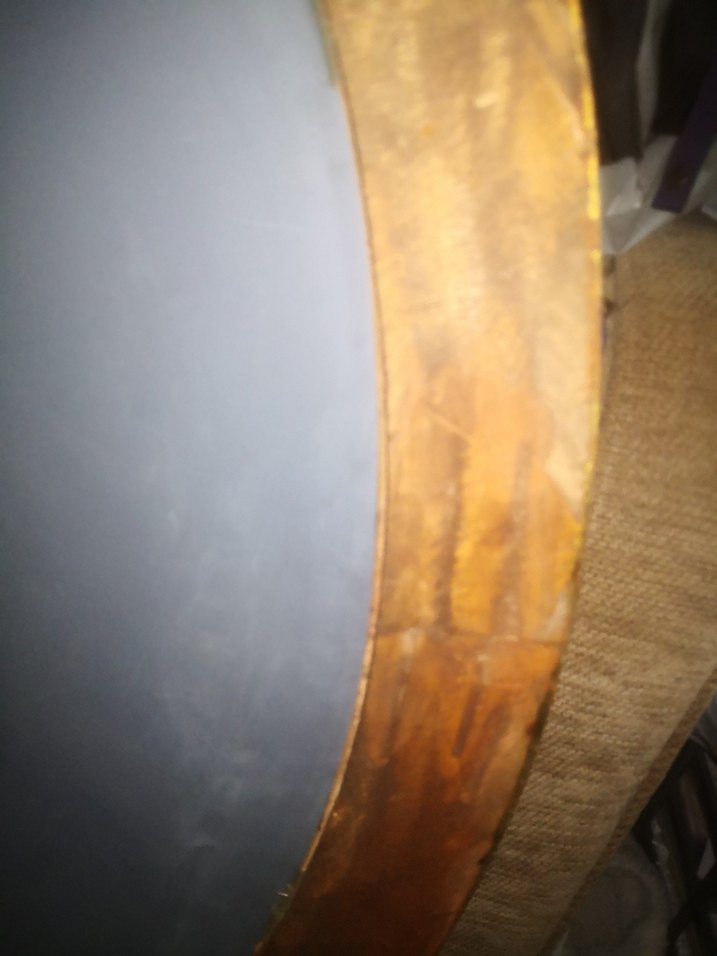 Ahşap Altın Renkli oval Ayna - Görsel 3