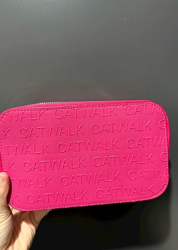 Fermuarlı Pembe Deri Kadın El Çantası - Görsel 2