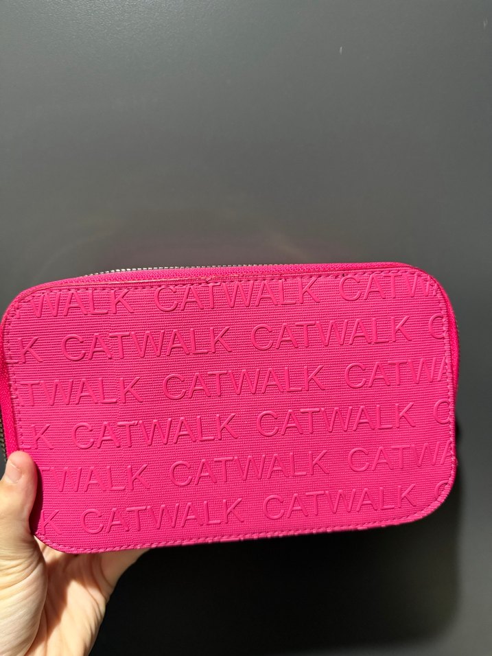 Fermuarlı Pembe Deri Kadın El Çantası - Görsel 2