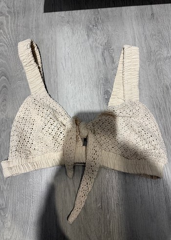 Bohem Tarz Mini Beyaz Örgü Sütyen - Görsel 2