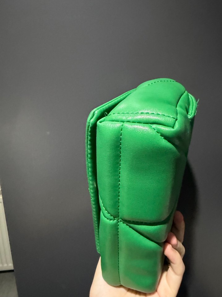 Yeşil Deri Kadın Çanta Fermuarlı - Görsel 4