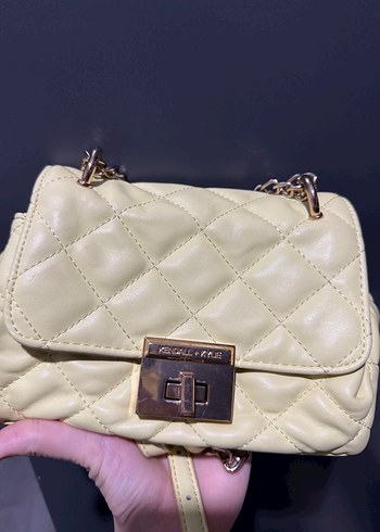 Bej Zincir Detaylı Deri Kadın Çanta - Görsel 2