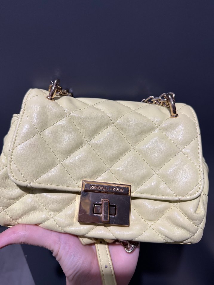 Bej Zincir Detaylı Deri Kadın Çanta - Görsel 2