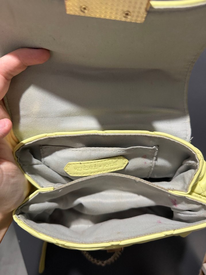 Bej Zincir Detaylı Deri Kadın Çanta - Görsel 4