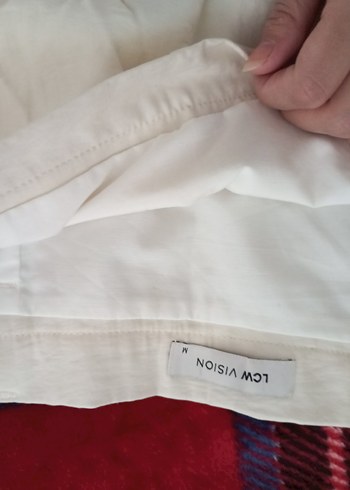 Beyaz Keten Pilili Etek - Görsel 2