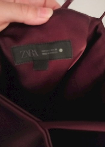 Bordo V Yaka Midi Abiye Elbise - Görsel 2