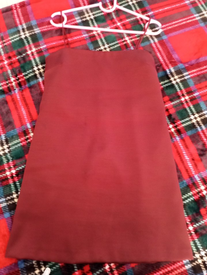 Bordo V Yaka Midi Abiye Elbise - Görsel 3