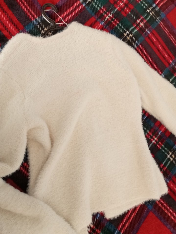 Kadın Bej Yünlü Kürk Detaylı Midi Ceket - Görsel 3