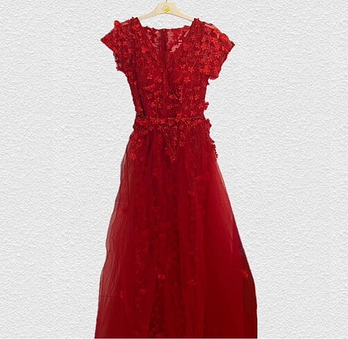 Zara Çiçek İşlemeli Kına Elbisesi