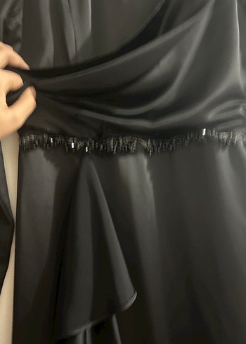 Abiye Siyah Uzun Drapeli Gotik Kadın Elbise