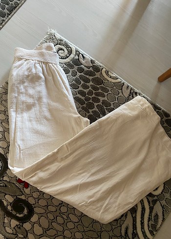 Zara Beyaz keten pantolon