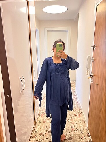 m Beden lacivert Renk Lohusa pijama takımı