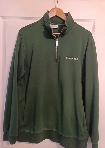 Calvin Klein Erkek Yesil Fermuarli Sweatshirt