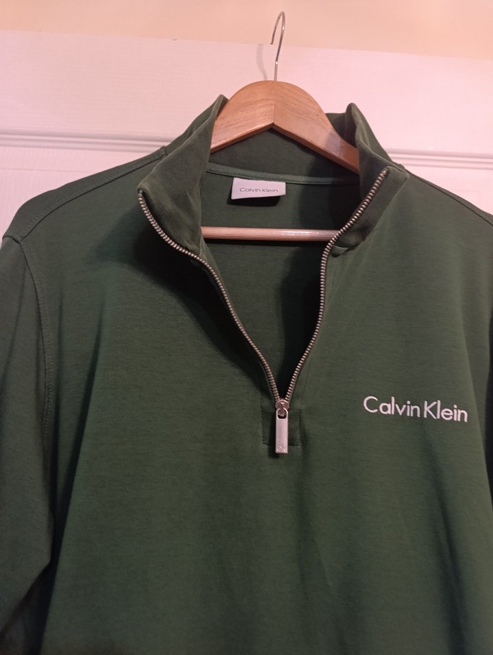 Calvin Klein Erkek yeşil Fermuarlı Sweatshirt — görsel 9/10