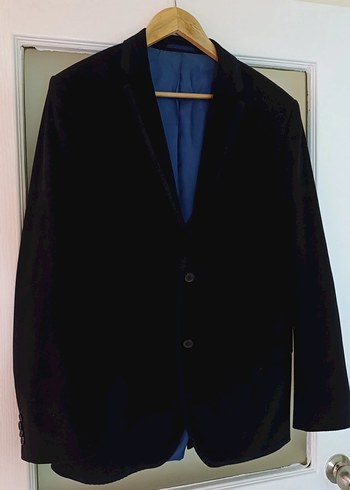 Twist Siyah Kadife İki Dugmeli Blazer Ceket