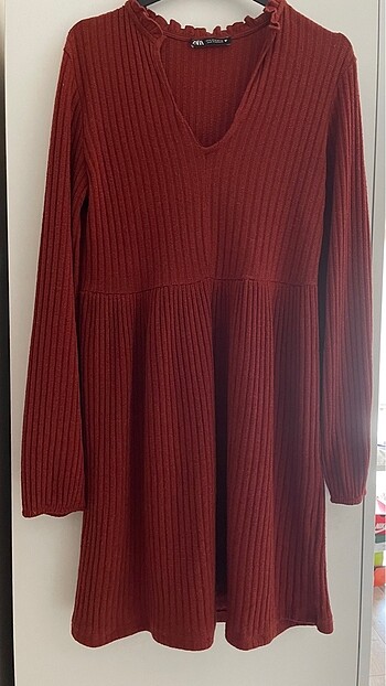 36 Beden bordo Renk zara elbise