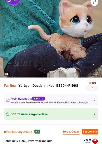 Fur Real yürüyen dostlarım kedi - Görsel 2