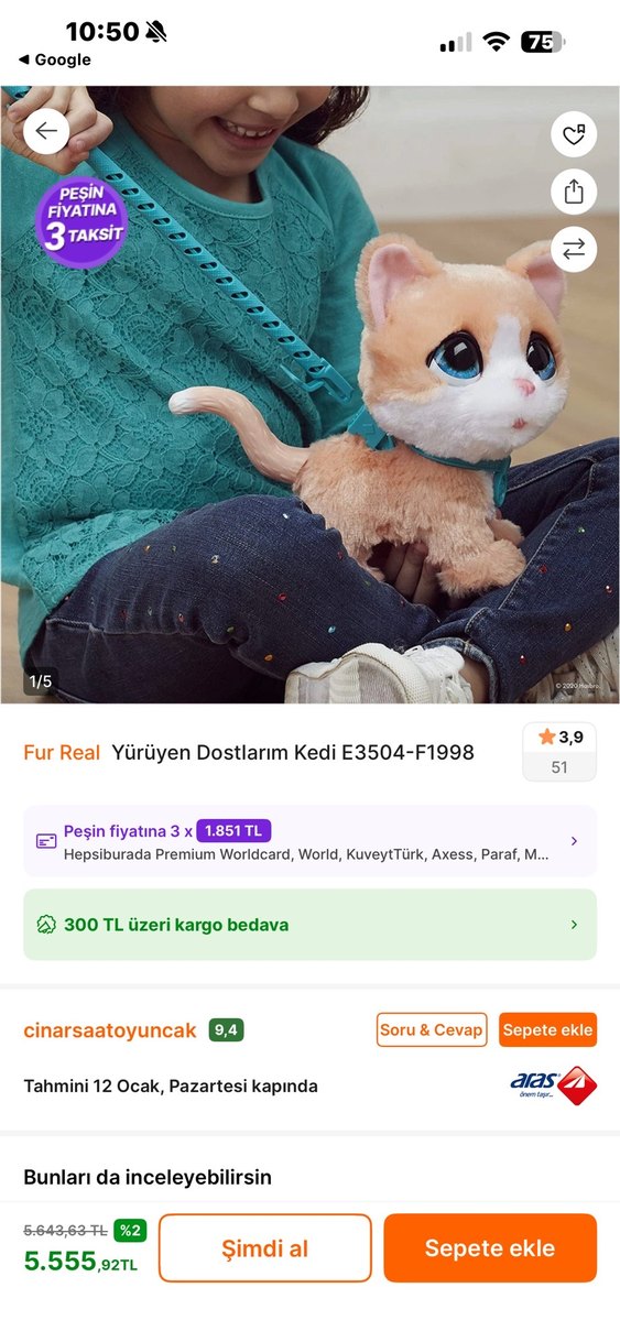 Fur Real yürüyen dostlarım kedi - Görsel 2