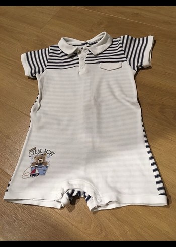 Bebek Erkek Kısa Kollu Pamuklu Tulum - Görsel 2