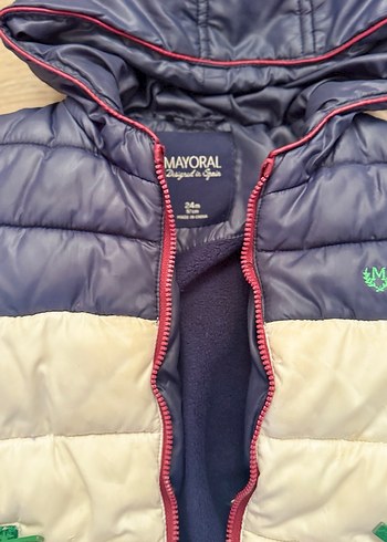 Erkek Çocuk Beyaz-Lacivert Fermuarlı Mont - Görsel 2