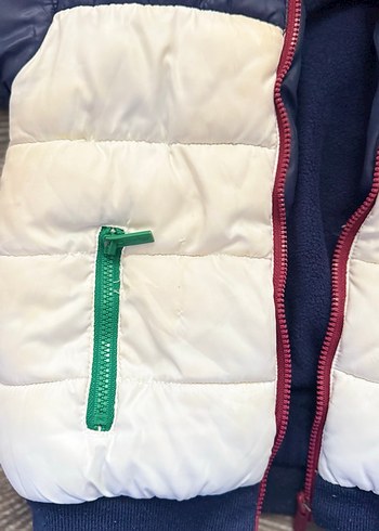 Erkek Çocuk Beyaz-Lacivert Fermuarlı Mont - Görsel 3