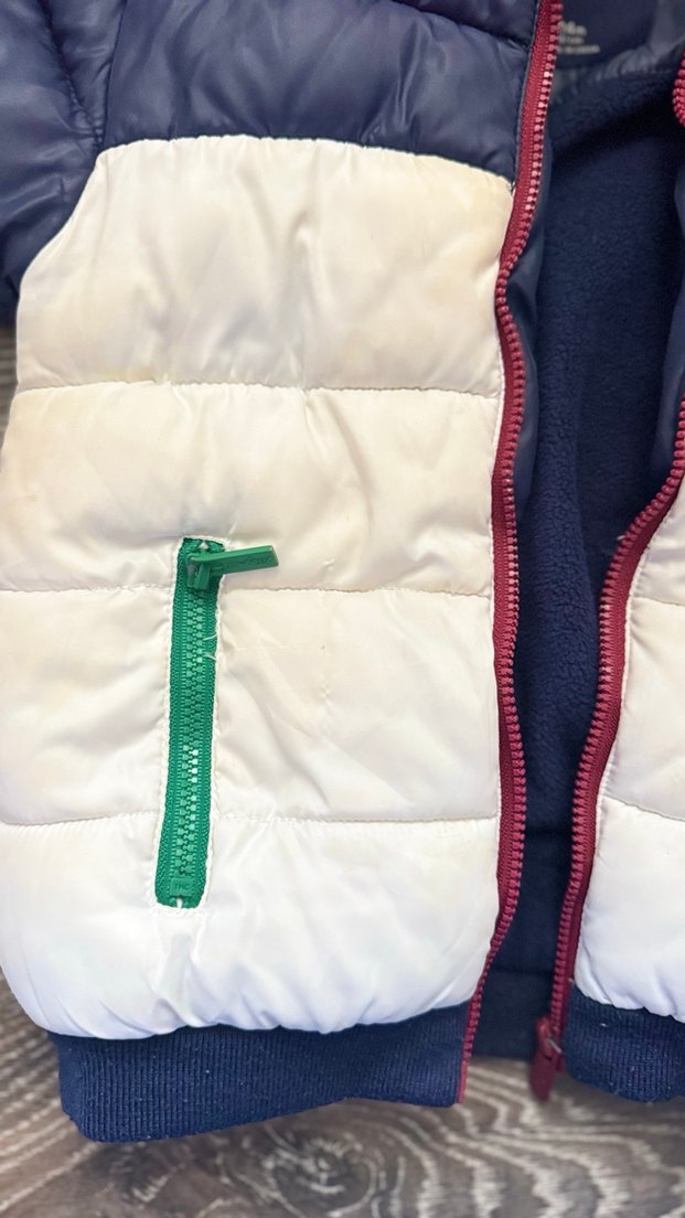 Erkek Çocuk Beyaz-Lacivert Fermuarlı Mont - Görsel 3