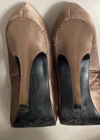 37 Beden Bej Süet Platform Topuklu Kadın Stiletto