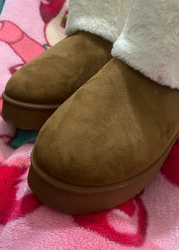 Kahverengi Kürklü Kadın Dolgu Topuk Bot - Görsel 3