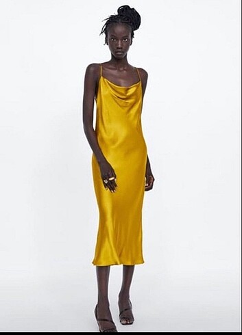 Zara drape yaka elbise