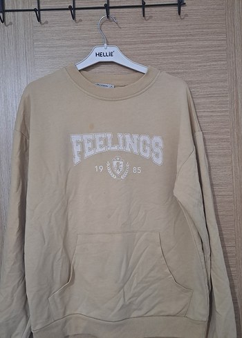 LC Waikiki Bej Baskılı Kadın Sweatshirt