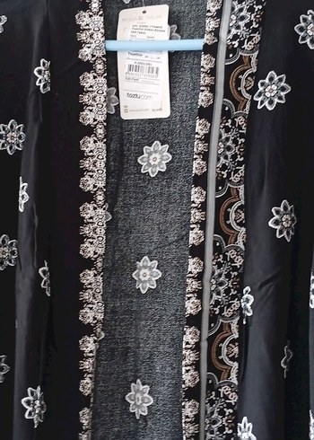 Diğer Dantel Detaylı Siyah Uzun Bohem Kadın Kimono takım altıda var