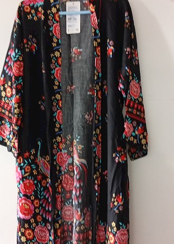 Çiçek Desenli Uzun Bohem Kadın Kimono takım