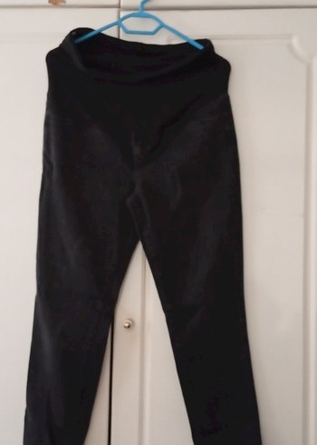 Süet Siyah Hamile Pantolonu Midi Boy - Görsel 2