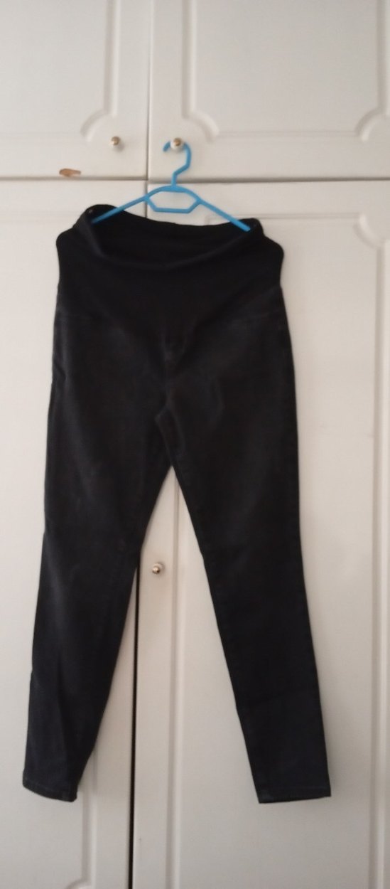 Süet Siyah Hamile Pantolonu Midi Boy - Görsel 2