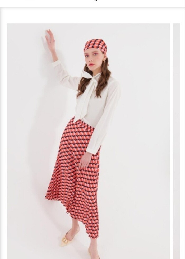 Kadriye baştürk geometrik pilise etek - Görsel 3