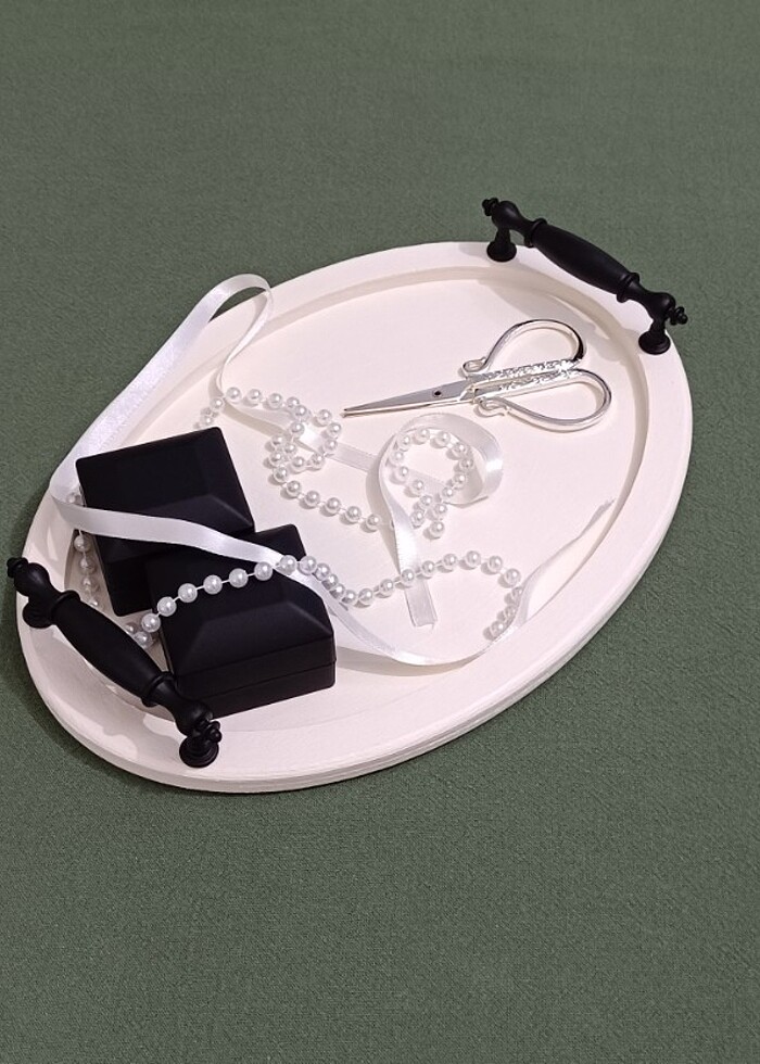 Beyaz Ahşap Sunum Tepsisi  - Görsel 3