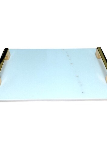 Gold Kulplu Mermer Sunum Tepsisi - Görsel 2