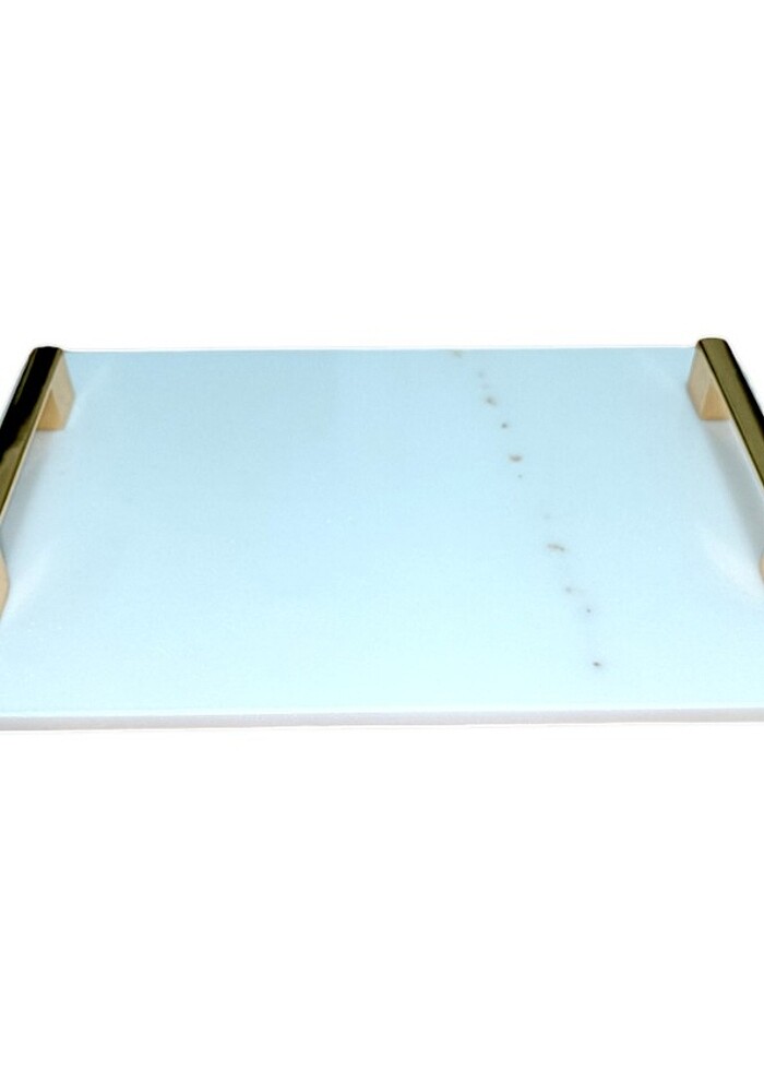 Gold Kulplu Mermer Sunum Tepsisi - Görsel 2