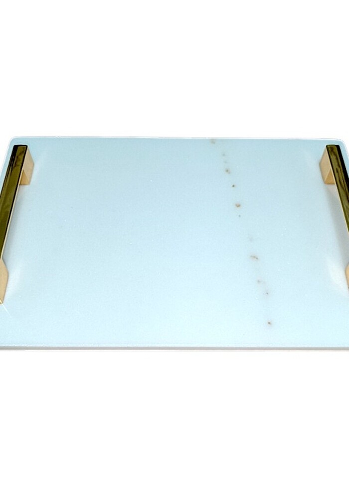 Gold Kulplu Mermer Sunum Tepsisi - Görsel 3