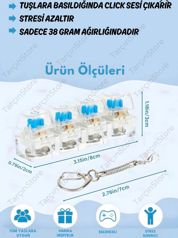 Işıklı Stres Anahtarlığı Çok Renkli - Görsel 2