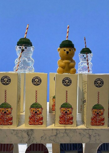 bearista cam bardak pipetli - Görsel 5